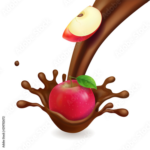 Apple realistic in chocolate