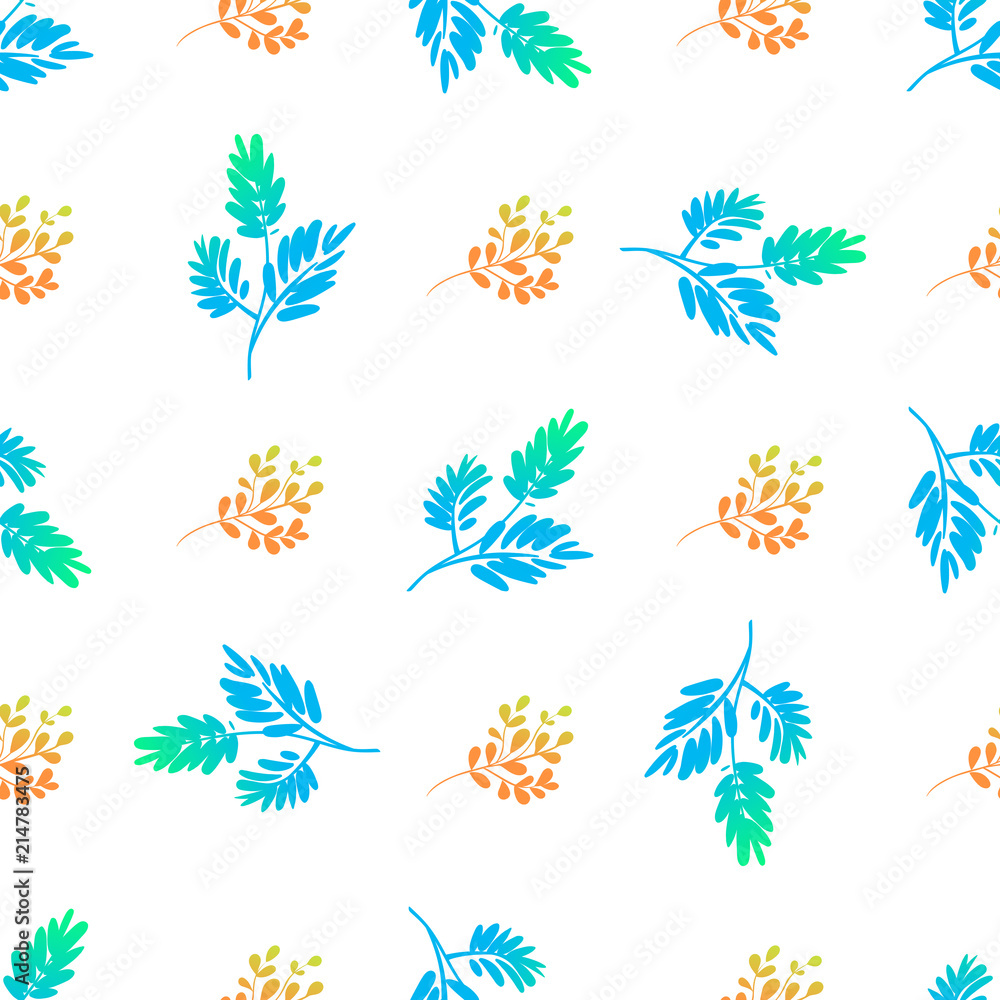 Beautiful light delicate leaves. Seamless pattern