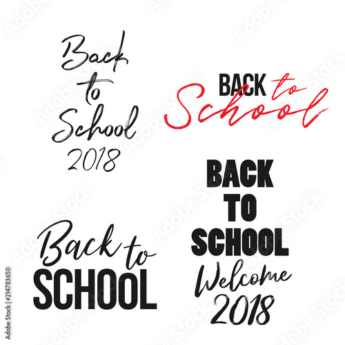 Big set of Welcome back to school labels. School Background. Education tag. Vector illustration. Typography, calligraphy badges.