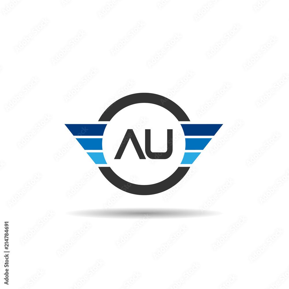 Initial Letter AU Logo Template Design Initial Letter AU Logo Template Design