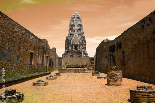 temple in Ayutthaya Historical Park at daytime, Ayutthaya province, Thailand photo