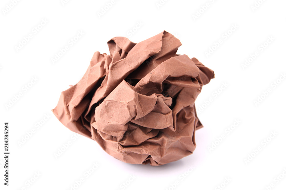 Crumpled paper against a white background. Crumpled paper against a white background.
