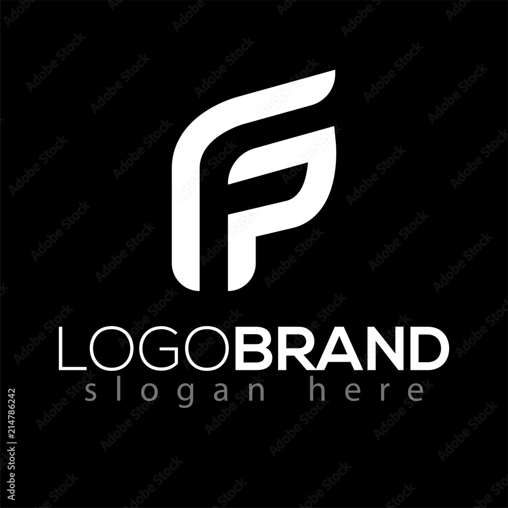 F p Initial Letter Logo Vector element. Initial logo template - obrazy, fototapety, plakaty 