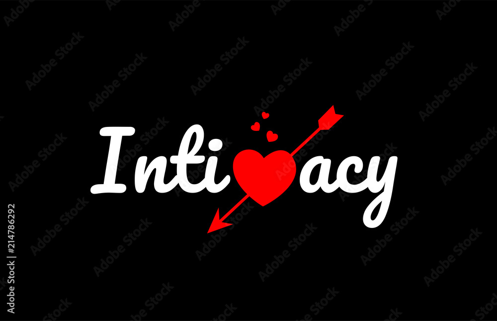 intimacy word text with red broken heart Stock Vector | Adobe Stock