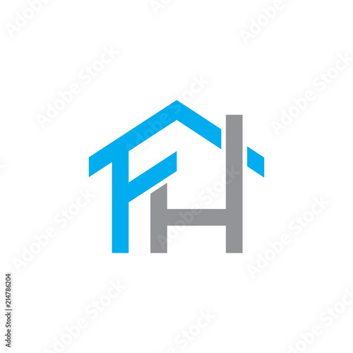 F H Initial letter logo element. home letter logo template