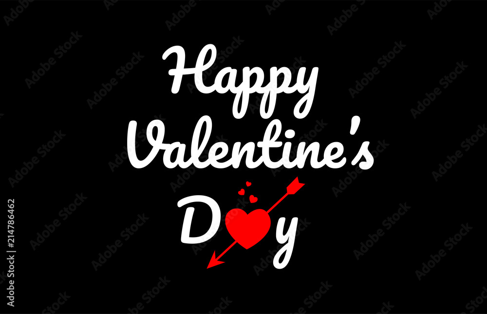 happy valentine day word text with red broken heart