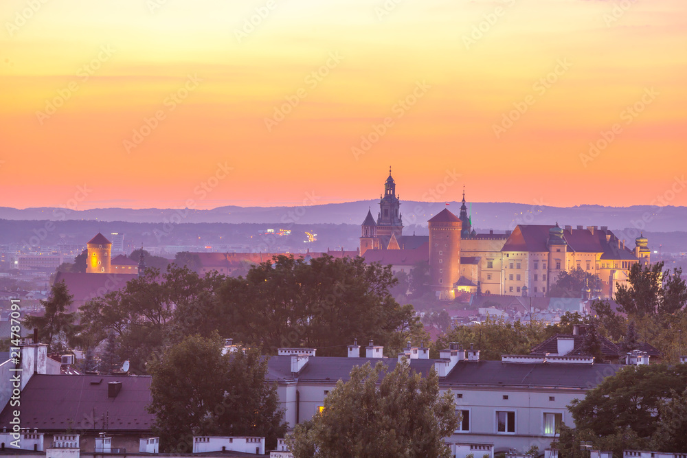 Aerial Krakow from Kopiec Kraka (Krakus Mound