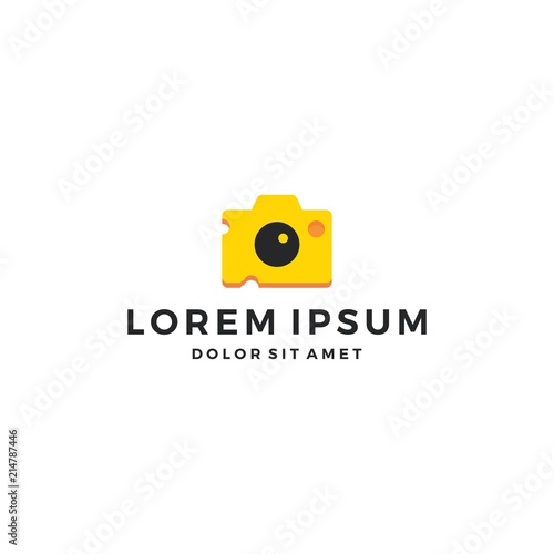 cheese food photography photographer camera logo icon vector