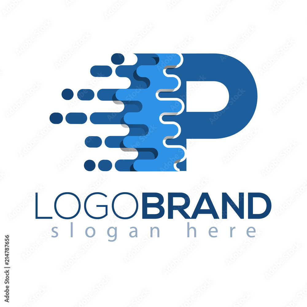 p Letter Pixel Icon Vector Logo element. Letter speed logo template p Letter Pixel Icon Vector Logo element. Letter speed logo template