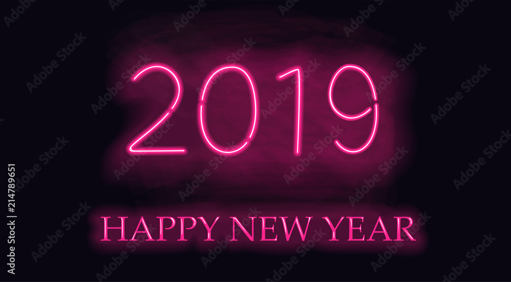 Obraz premium Happy New 2019 Year.