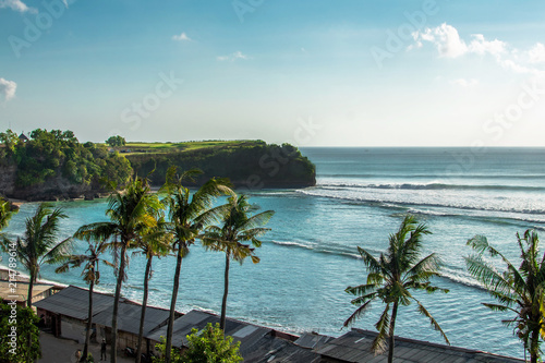 Aerial View on Bali Beach and waterway, INDIAN OCEAN