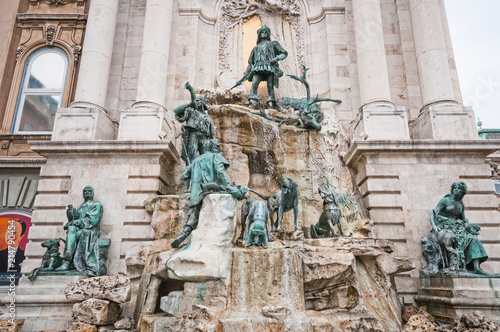 The Fountain of King Matthias in Royal Palace in Budapest, Hungary