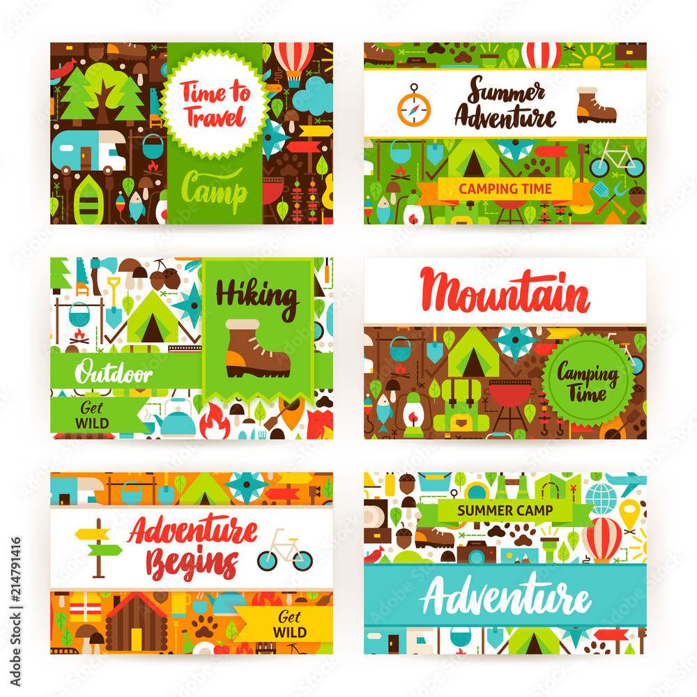 Summer Camping Invitation Template Set Summer Camping Invitation Template Set