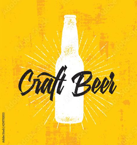 Craft Beer Brewery Artisan Creative Vector Stamp Sign Concept. Rough Handmade Alcohol Banner.