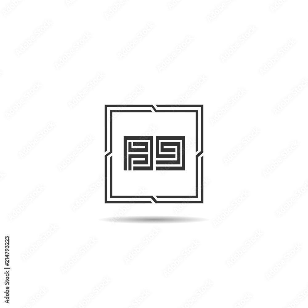 Initial Letter BG Logo Template Design