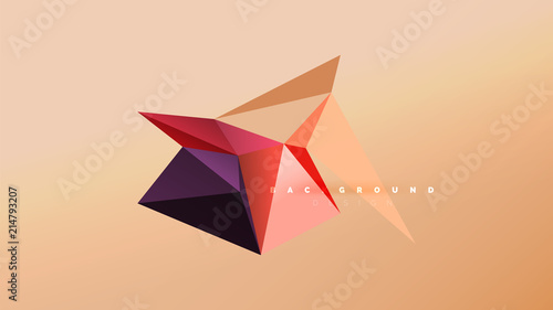 Abstract background - geometric origami style shape composition  triangular low poly design concept. Colorful trendy minimalistic illustration