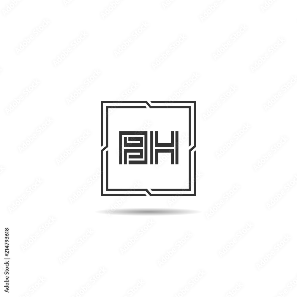 Initial Letter BH Logo Template Design