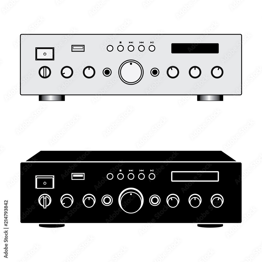 illustration of karaoke amplifier. Perspective and flat and vector illustration of karaoke amplifier. Perspective and flat and vector