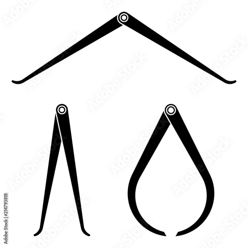illustration of measuring tool. Outside and inside caliper
