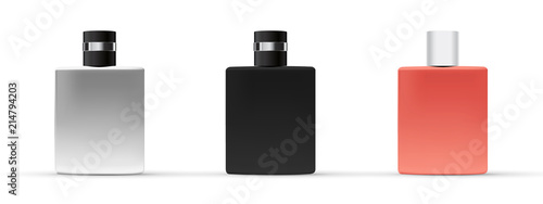 Metallic Multicolor Realistic Bottle Set Isolated