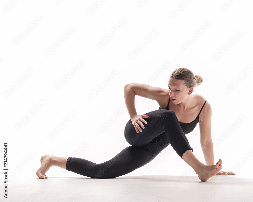 Beuatiful female dancer. White background Beuatiful female dancer. White background