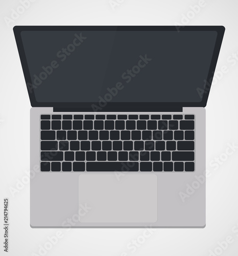 Laptop or notebook in a flat design
