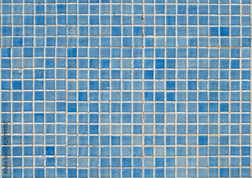 Blue tile pattern in swimming pool