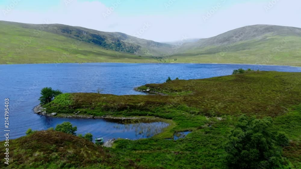 The typical landscape of the Scottish Highlands - aerial drone footage The typical landscape of the Scottish Highlands - aerial drone footage