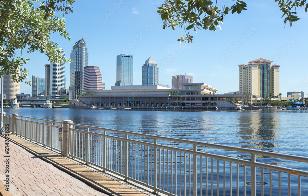 Downtown Tampa skyline reflected in the water