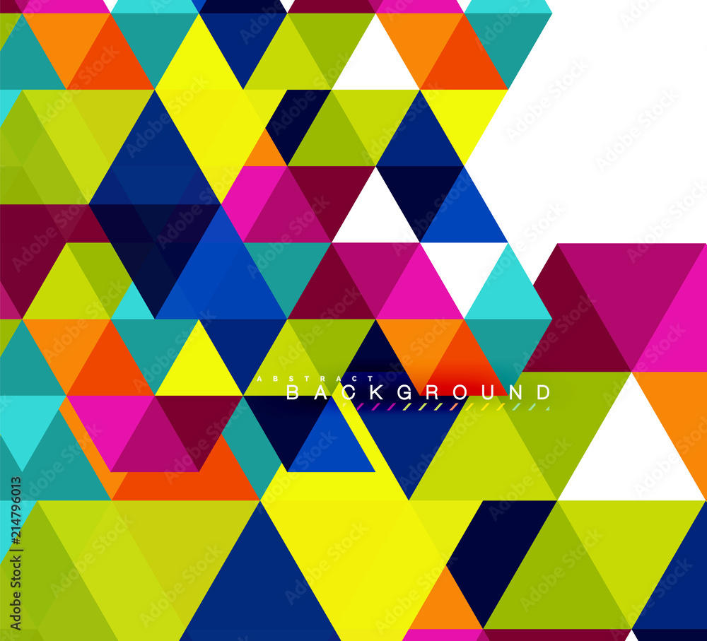 Multicolored triangles abstract background, mosaic tiles concept Multicolored triangles abstract background, mosaic tiles concept