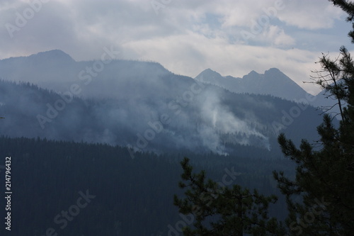 Forest Fire Smoke in Mountains