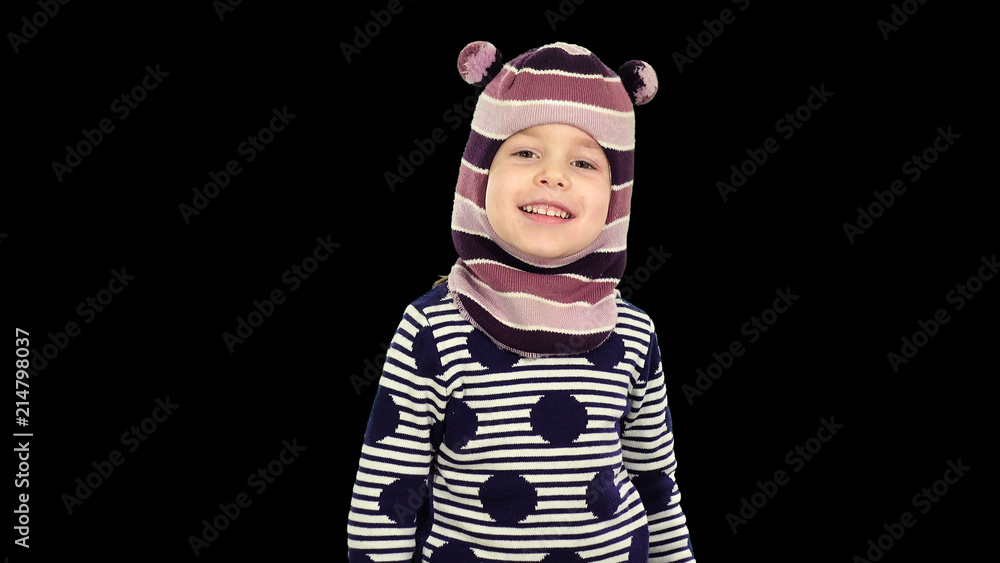 Fototapeta premium Child, little girl, 4-5 years american or european appearance. Blonde hair.