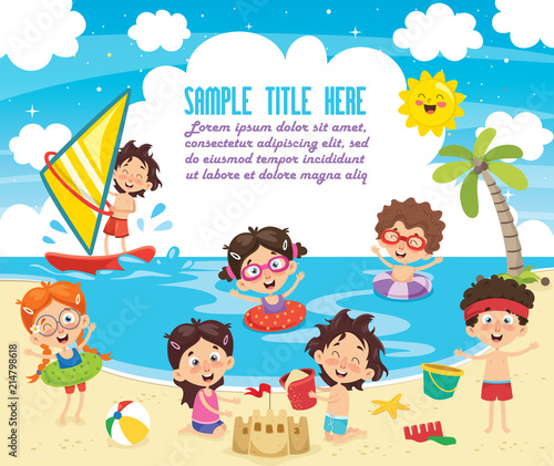 Vector Ilustration Of Summer Children