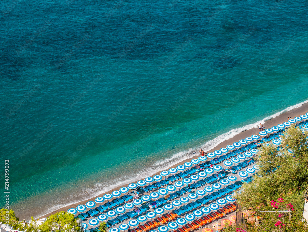 Positano beach in Amalfi Coast in Italy