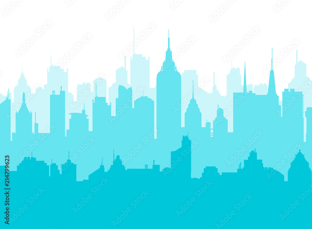 Naklejka premium city skyline vector illustration