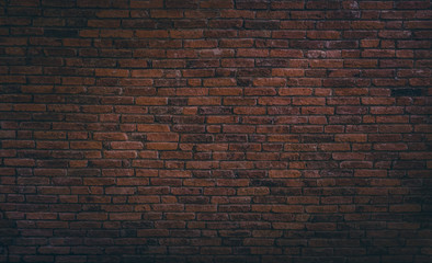 Poster Bakstenen muur Oude rode baksteen donkere tint  © Praew stock
