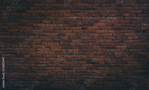 Foto Old red brick wall texture background,brick wall texture for for interior or exterior design backdrop,vintage dark tone