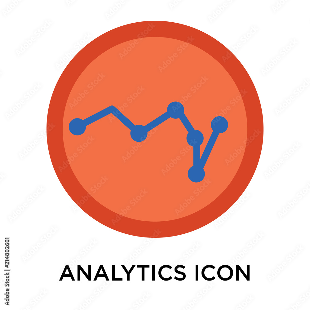 Analytics icon vector sign and symbol isolated on white background, Analytics logo concept Analytics icon vector sign and symbol isolated on white background, Analytics logo concept