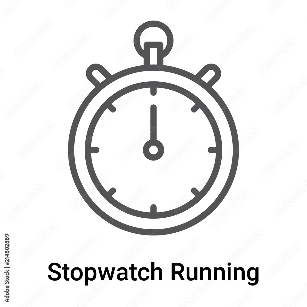 Stopwatch Running icon vector sign and symbol isolated on white background, Stopwatch Running logo concept Stopwatch Running icon vector sign and symbol isolated on white background, Stopwatch Running logo concept