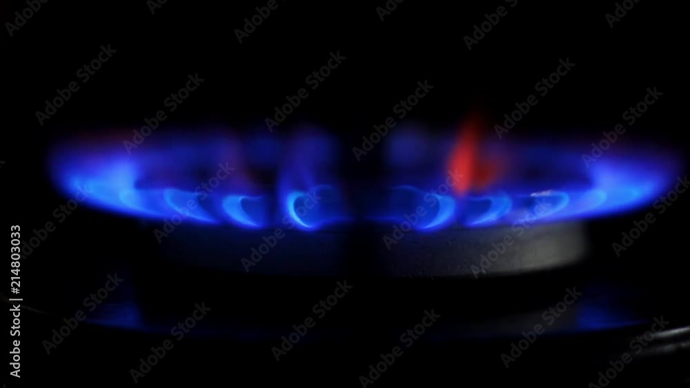 Gas burner on stove. Gas burner on stove.