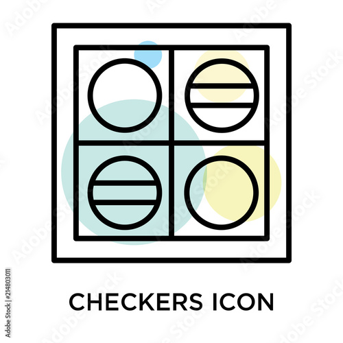 Checkers icon vector sign and symbol isolated on white background, Checkers logo concept
