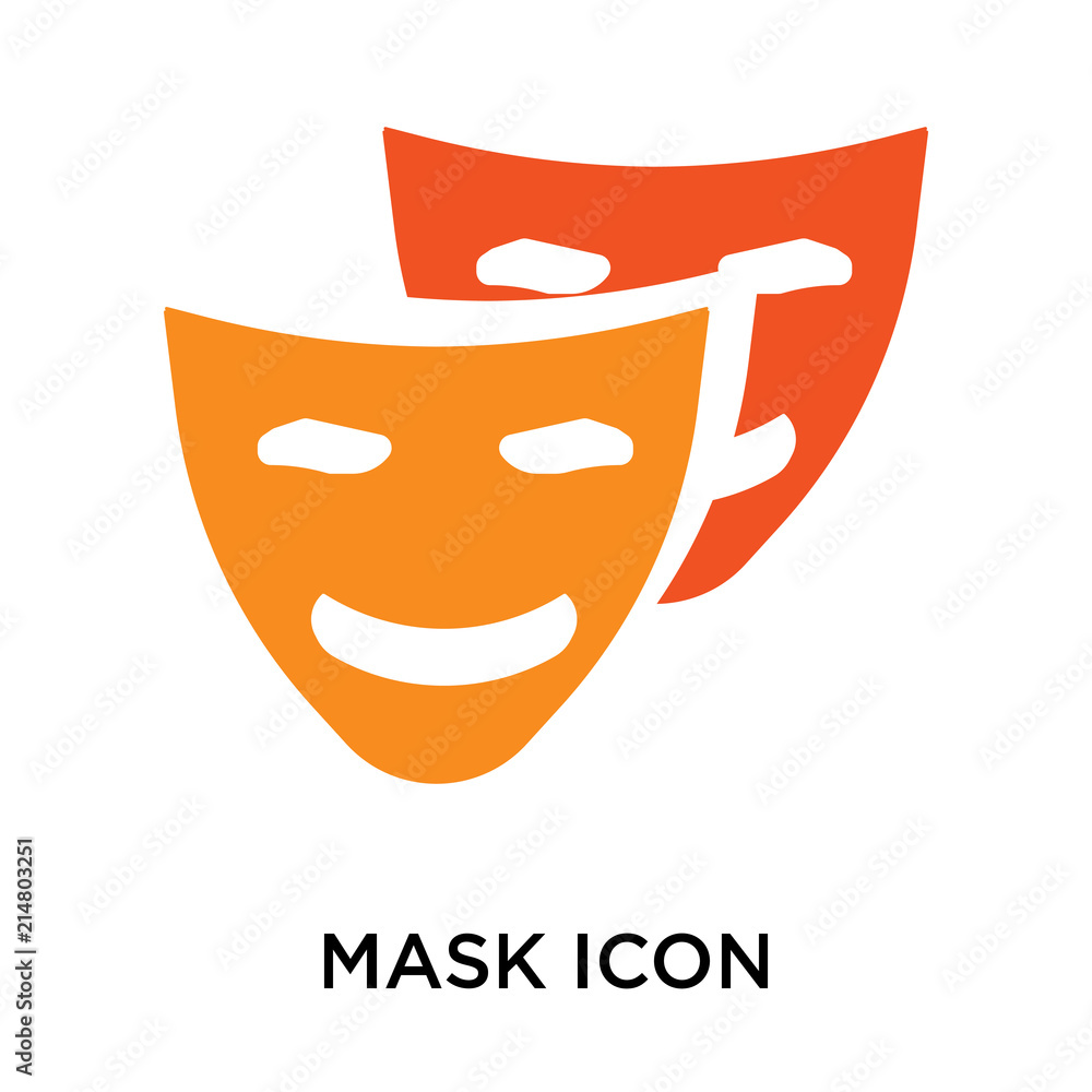 Mask icon vector sign and symbol isolated on white background, Mask logo concept Mask icon vector sign and symbol isolated on white background, Mask logo concept