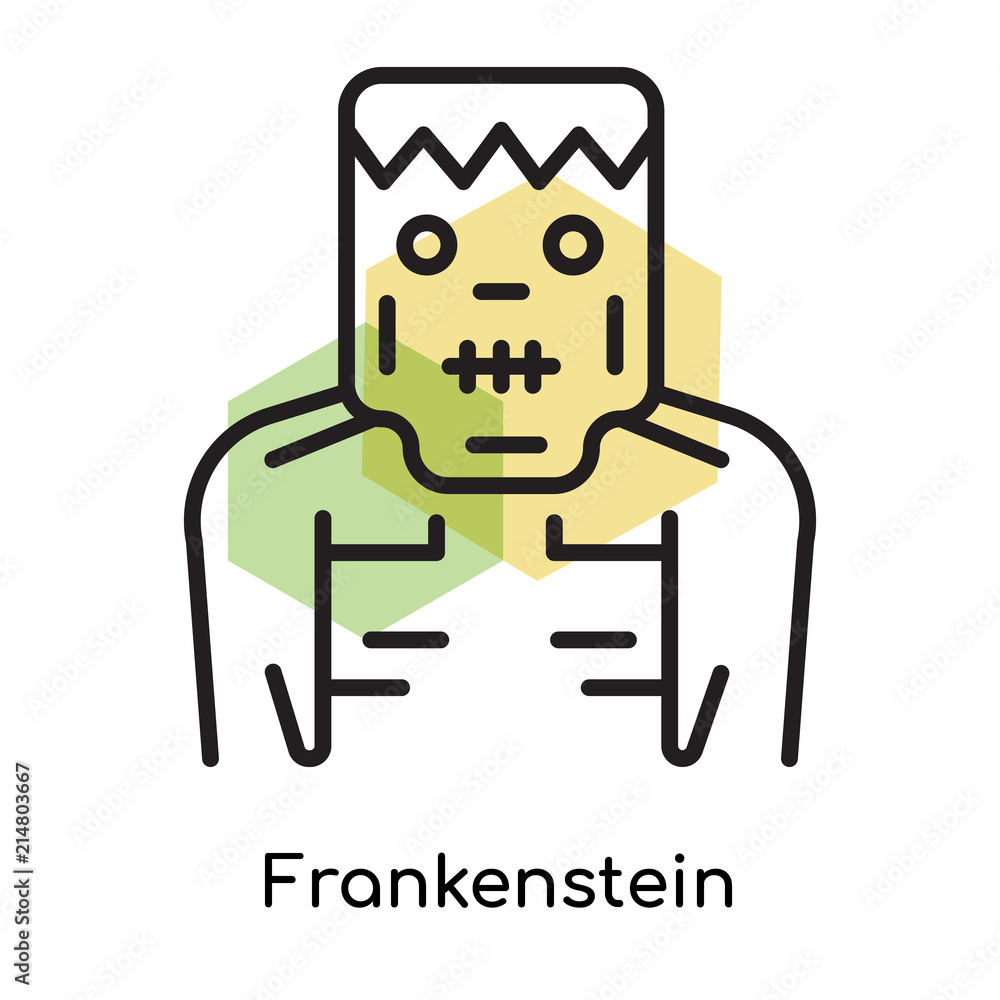 Frankenstein icon vector sign and symbol isolated on white background, Frankenstein logo concept Frankenstein icon vector sign and symbol isolated on white background, Frankenstein logo concept