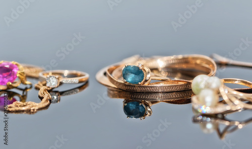 Valokuva Best gift for girl - gold jewelry