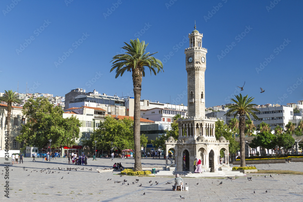 Famous clock tower in izmir