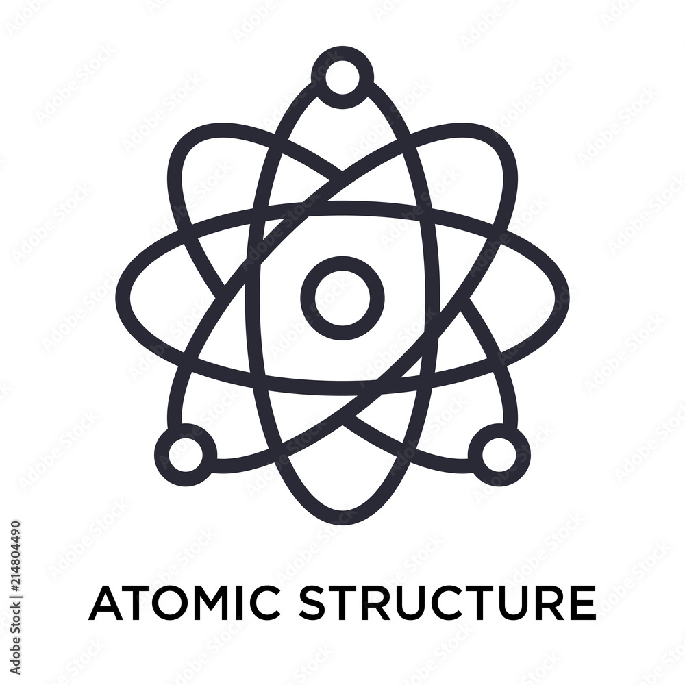 Atomic structure icon vector sign and symbol isolated on white