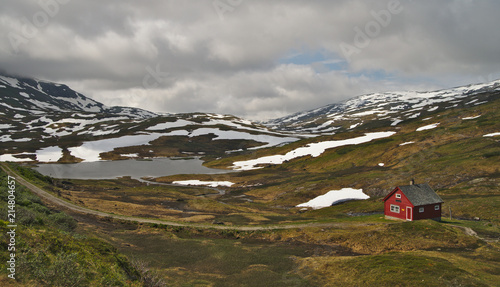 Scenic norwegian green landscape photo