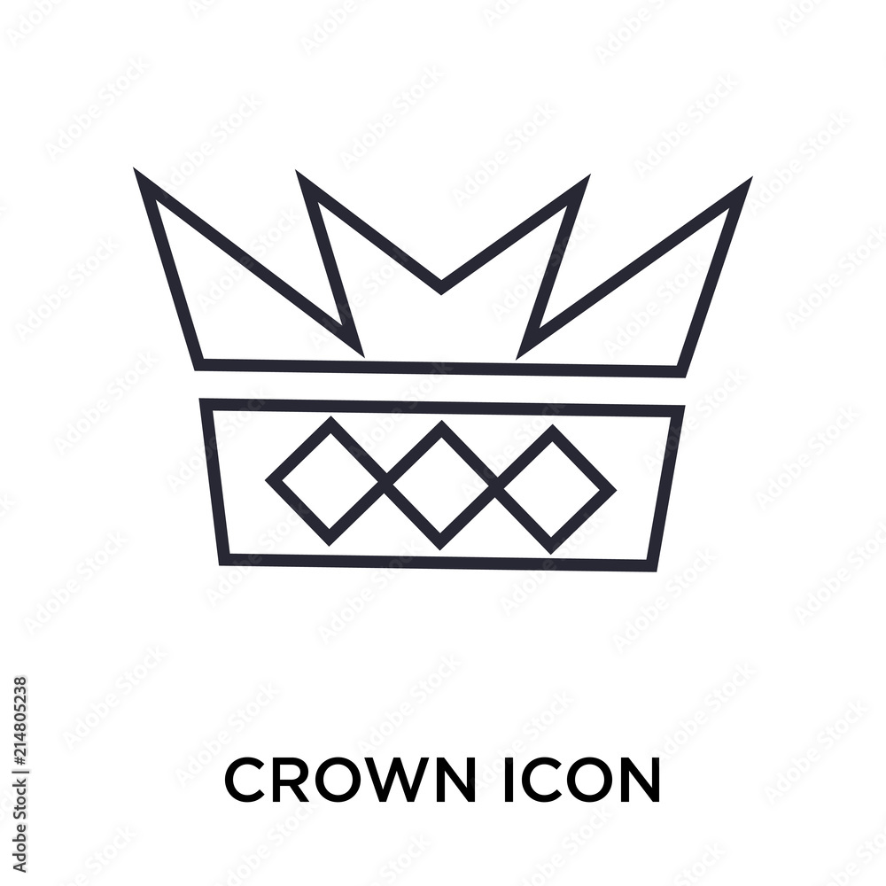 Crown icon vector sign and symbol isolated on white background, Crown logo concept Crown icon vector sign and symbol isolated on white background, Crown logo concept