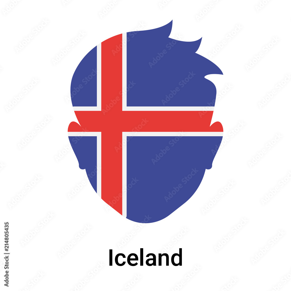 Obraz premium Iceland icon vector sign and symbol isolated on white background, Iceland logo concept