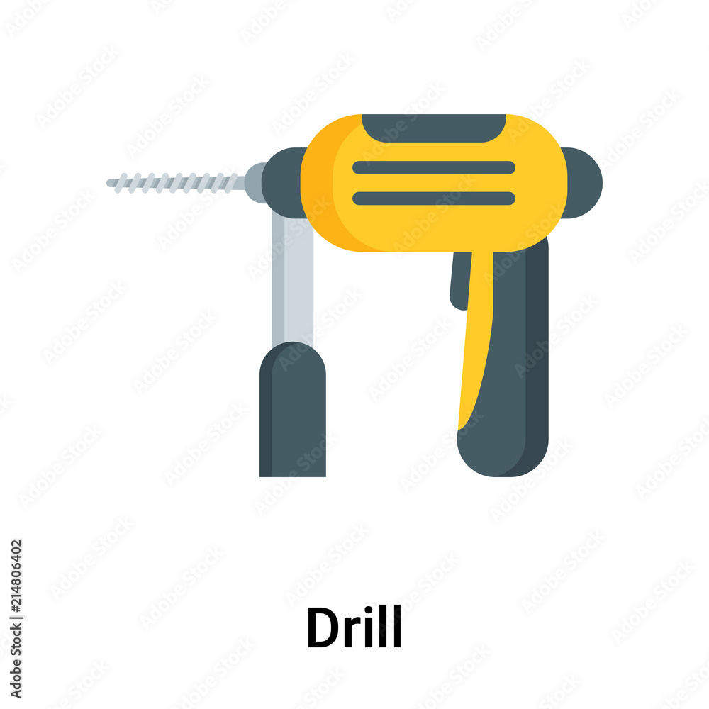 Drill icon vector sign and symbol isolated on white background, Drill logo concept Drill icon vector sign and symbol isolated on white background, Drill logo concept